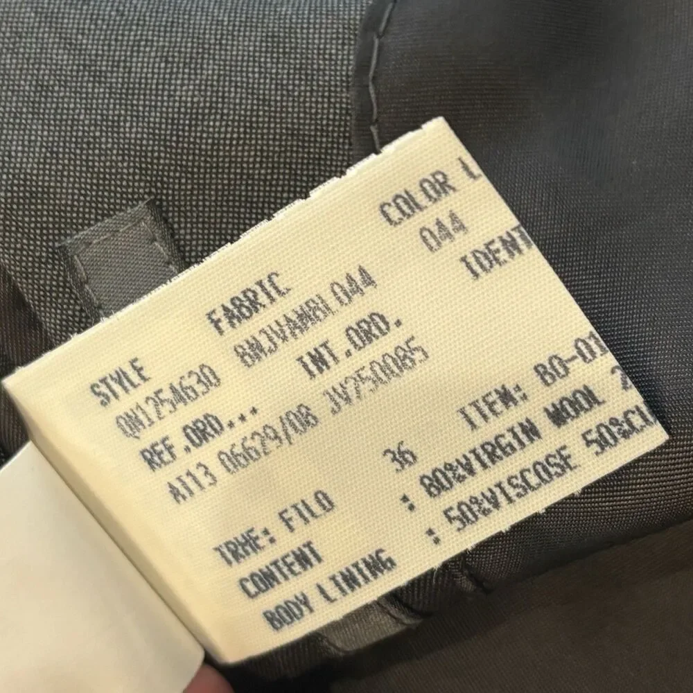 John Varvatos Hampton Wool Mohair‎ Gray  Jacket Men's 46 Blazer Sport Coat